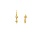 22k Gold Polished Yellow Finish Hanging Earrings with Cubic Zirconia