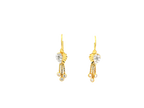 22k Gold Polished Yellow Finish Hanging Earrings with Cubic Zirconia