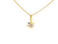 22k Gold Star Pendant and Earring Set with Cubic Zirconia