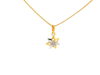 22k Gold Star Pendant and Earring Set with Cubic Zirconia