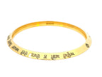 22k Gold Yellow Finish Bangle with Scripted Detailing