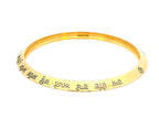 22k Gold Yellow Finish Bangle with Scripted Detailing