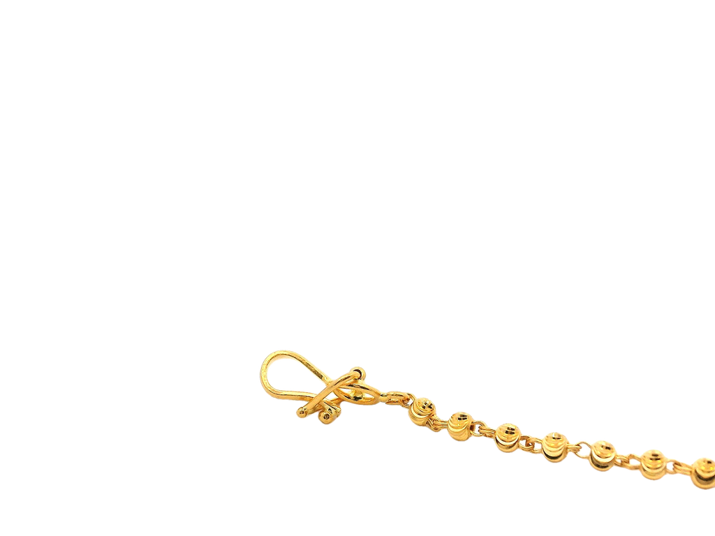 22k Gold Yellow Finish Beaded Bracelet with U Lock