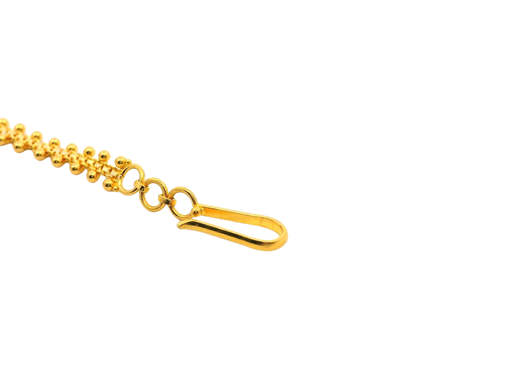22k Gold Yellow Finish Bracelet with Intricate Detailing and U Lock