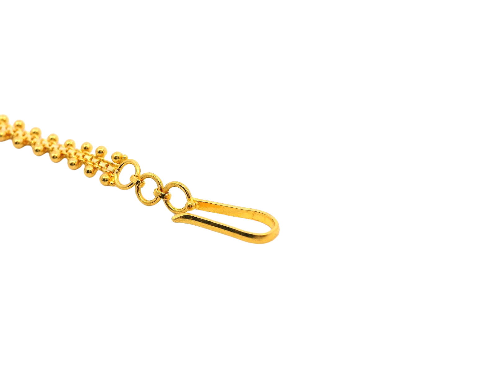 22k Gold Yellow Finish Bracelet with Intricate Detailing and U Lock