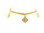 22k Gold Yellow Finish Charm Bracelet with Lobster Lock