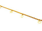 22k Gold Yellow Finish Charm Bracelet with Lobster Lock