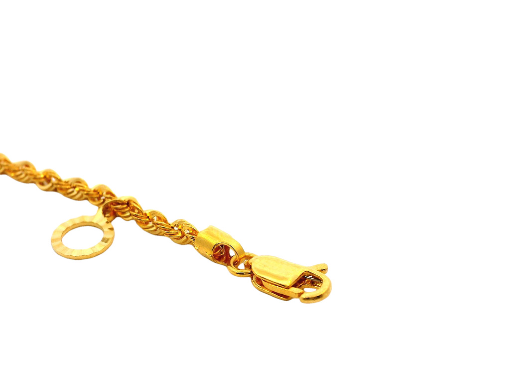 22k Gold Yellow Finish Charm Bracelet with Lobster Lock