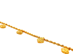 22k Gold Yellow Finish Charm Bracelet with Lobster Lock