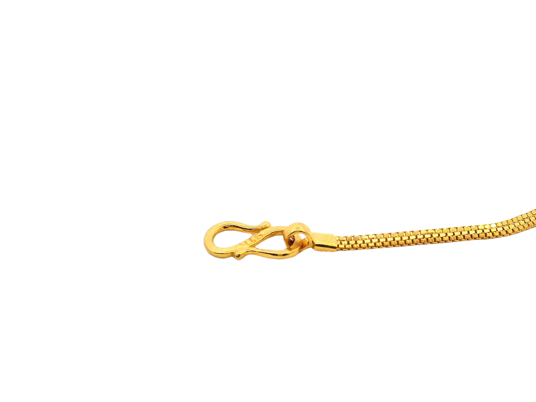 22k Gold Yellow Finish Cubic Zirconia Bracelet with S Lock