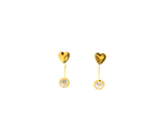 22k Polished Yellow Gold Heart Stud Earrings