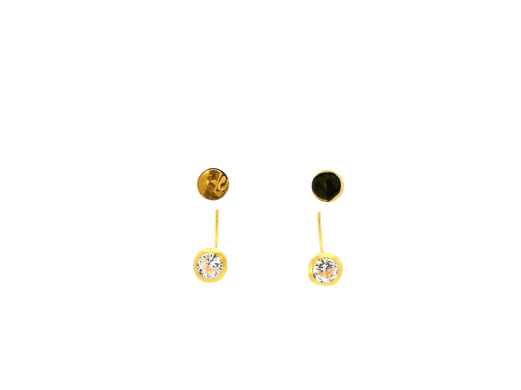 22k Polished Yellow Gold Minimalist Stud Earrings