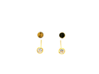 22k Polished Yellow Gold Minimalist Stud Earrings
