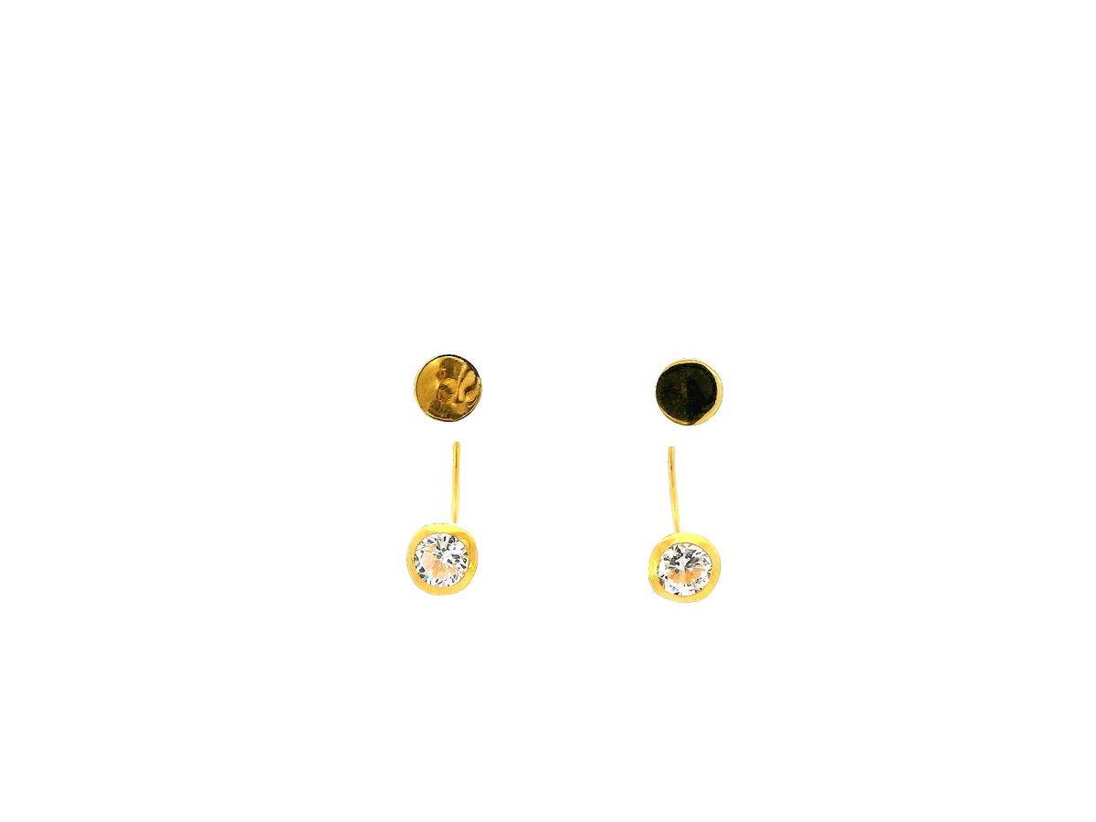22k Polished Yellow Gold Minimalist Stud Earrings