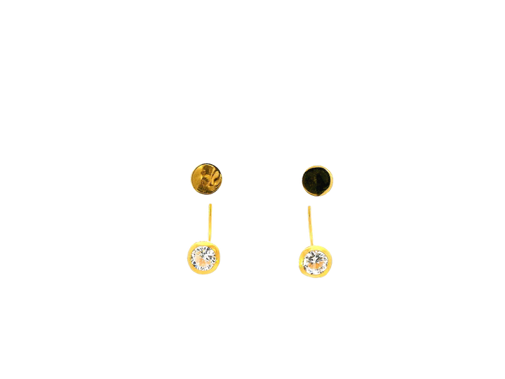 22k Polished Yellow Gold Minimalist Stud Earrings