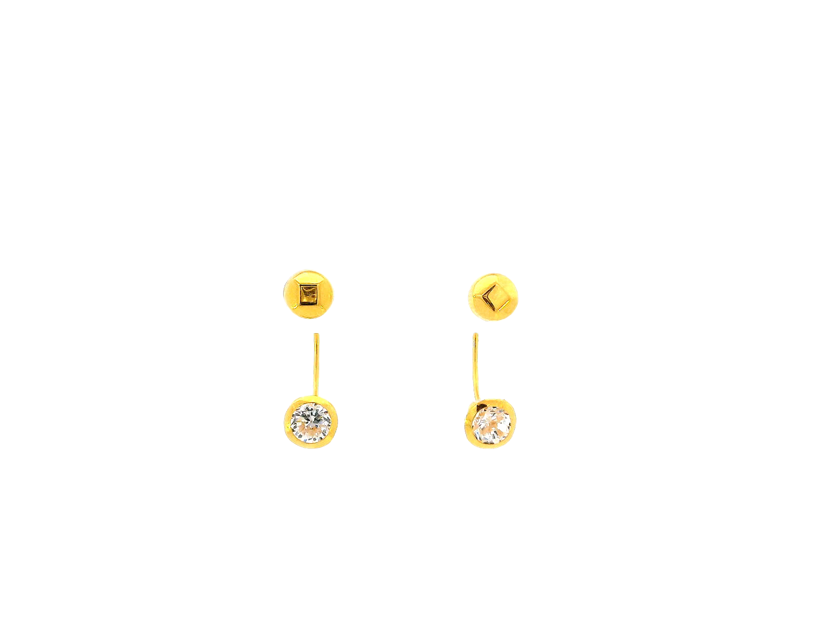 22k Polished Yellow Gold Minimalist Stud Earrings