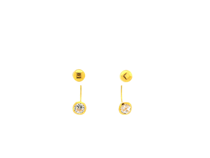 22k Polished Yellow Gold Minimalist Stud Earrings