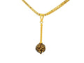 22k Yellow Gold Hanging Swirl Pendant with Textured Rod