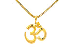 22k Yellow Gold Om Pendant with Polished Finish