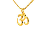22k Yellow Gold Om Pendant with Polished Finish