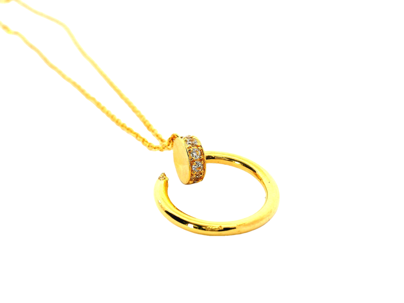 22k Yellow Gold Pendant Necklace with Cubic Zirconia