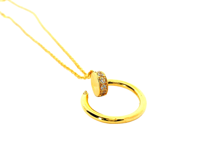 22k Yellow Gold Pendant Necklace with Cubic Zirconia