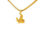 22k Yellow Gold Saint Pendant with Intricate Detailing