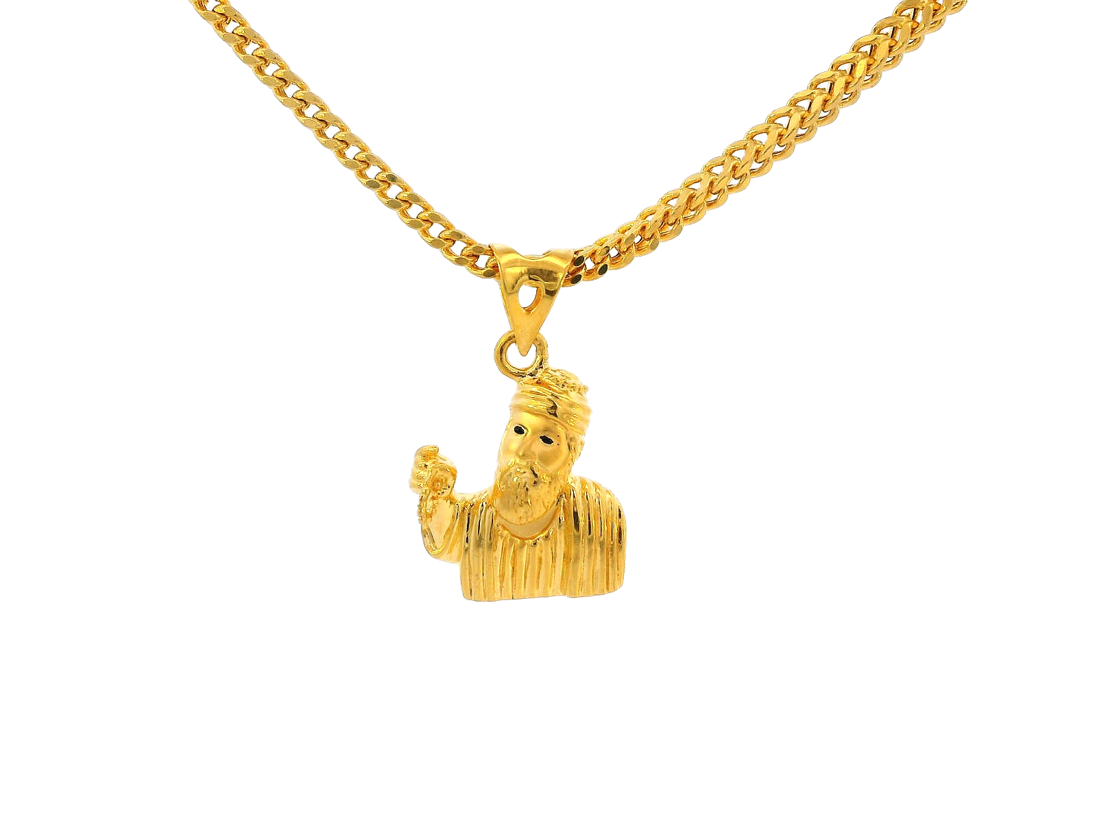 22k Yellow Gold Saint Pendant with Intricate Detailing