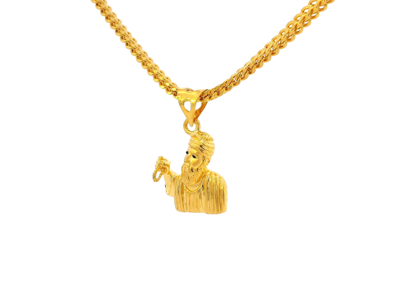 22k Yellow Gold Saint Pendant with Intricate Detailing