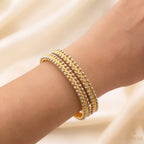 22k Yellow Gold Two-Tone Textured Bangles