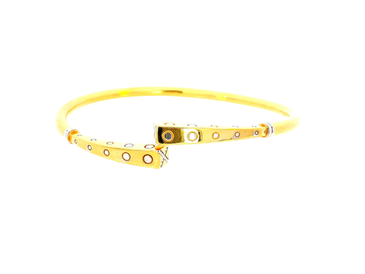 22k Yellow and White Gold Bangle