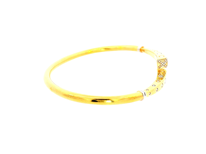 22k Yellow and White Gold Bangle