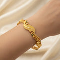 22K Yellow Gold Bangle with Meenakari Detailing