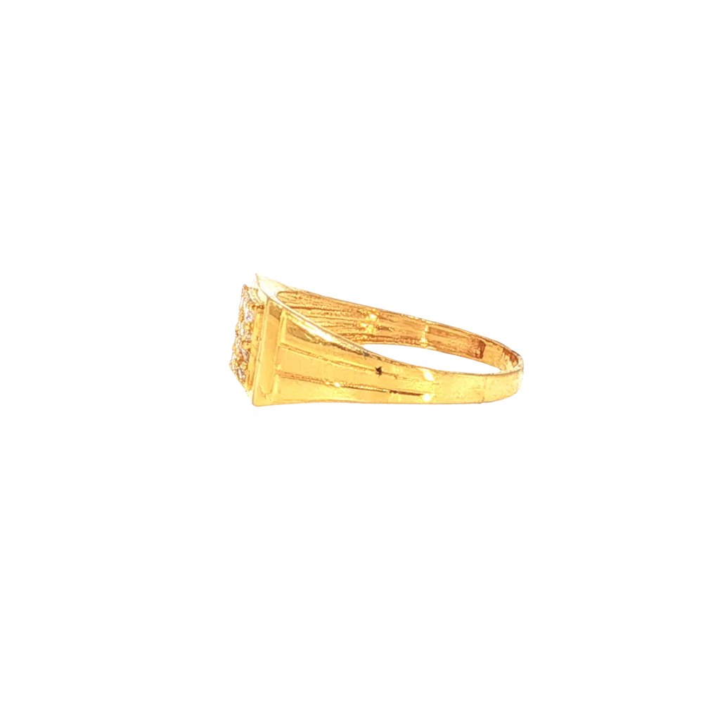 Delicate 22K Yellow Gold Cubic Zirconia Ring – 3.0g Lightweight Elegance
