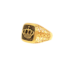 22K Men’s Yellow Gold Fancy Ring – 7.4g, Polished Finish, Resizable, Size 10.5
