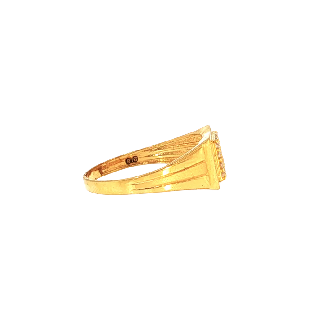 Delicate 22K Yellow Gold Cubic Zirconia Ring – 3.0g Lightweight Elegance