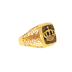 22K Men’s Yellow Gold Fancy Ring – 7.4g, Polished Finish, Resizable, Size 10.5