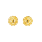 22K Yellow Gold Traditional Stud Earrings | Heavy Luxury Polished Tops