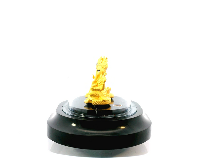 24k Gold Yellow Finish Lakshmi & Ganesh Symbol Figurine Set