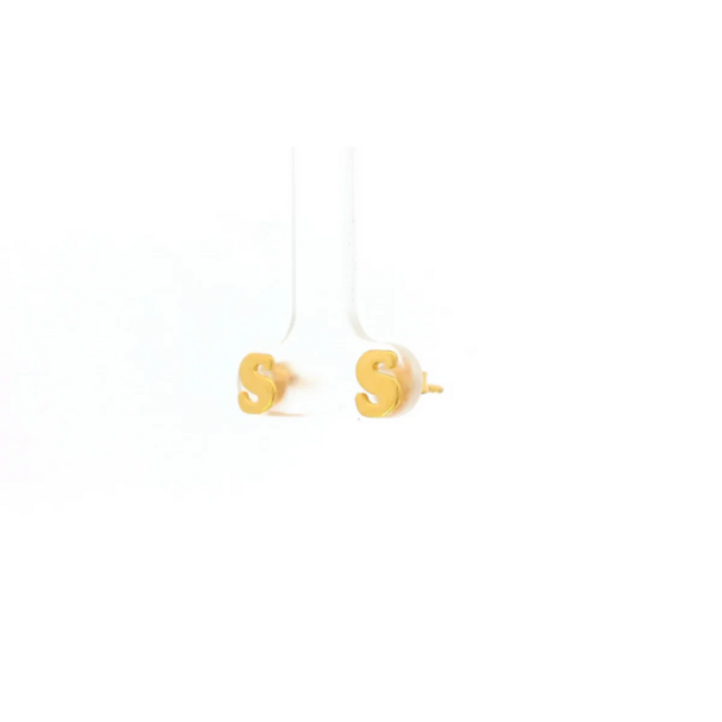 22K Yellow Gold Fancy Stud Earrings | Ultra-Lightweight Polished Tops