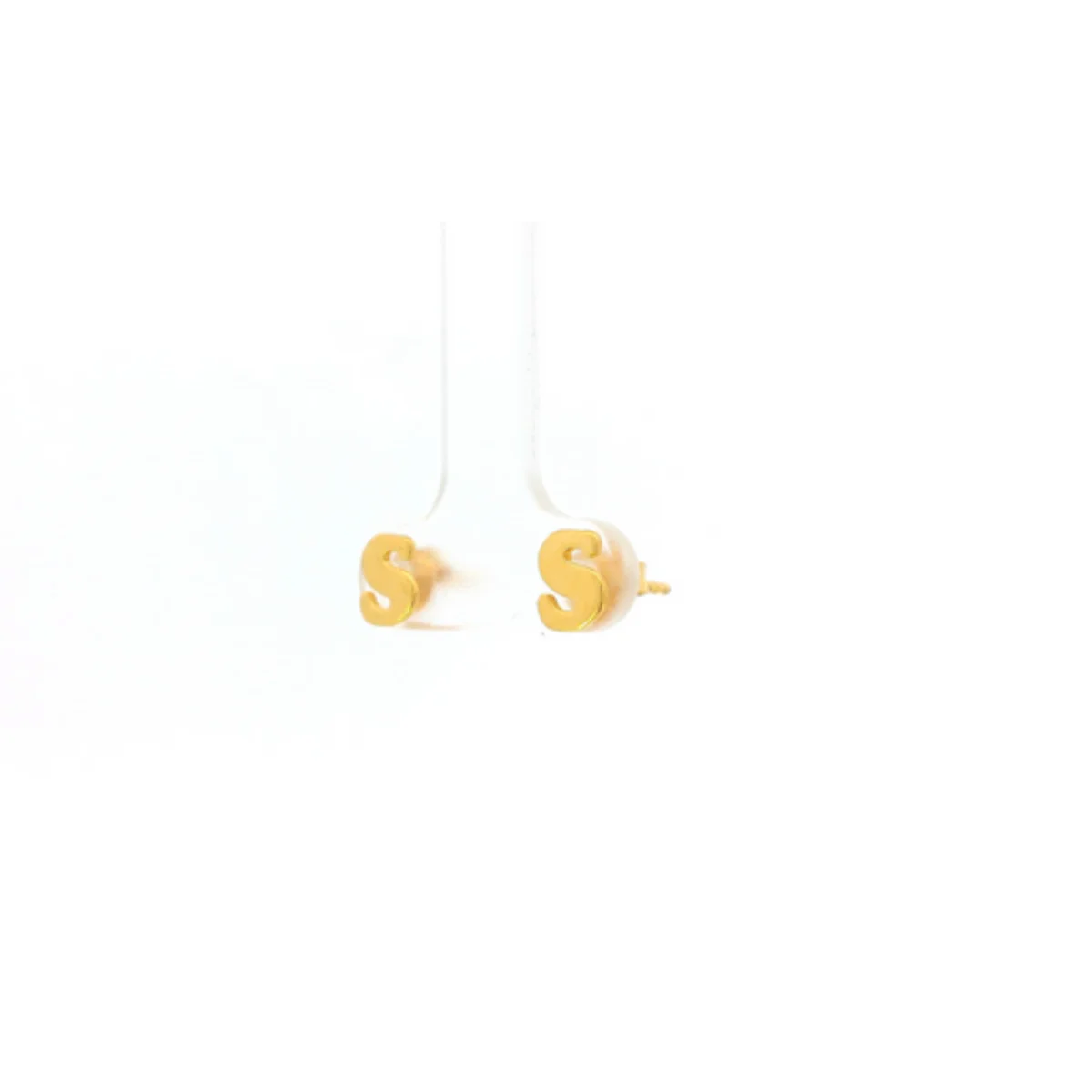 22K Yellow Gold Fancy Stud Earrings | Ultra-Lightweight Polished Tops