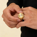 22K Yellow and White Gold Angel Wing Men's Ring – Size 10