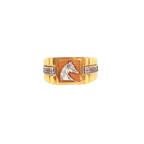 22K Two-Tone Yellow & White Gold Men’s Ring (8.9 Grams) – Bold & Premium Design