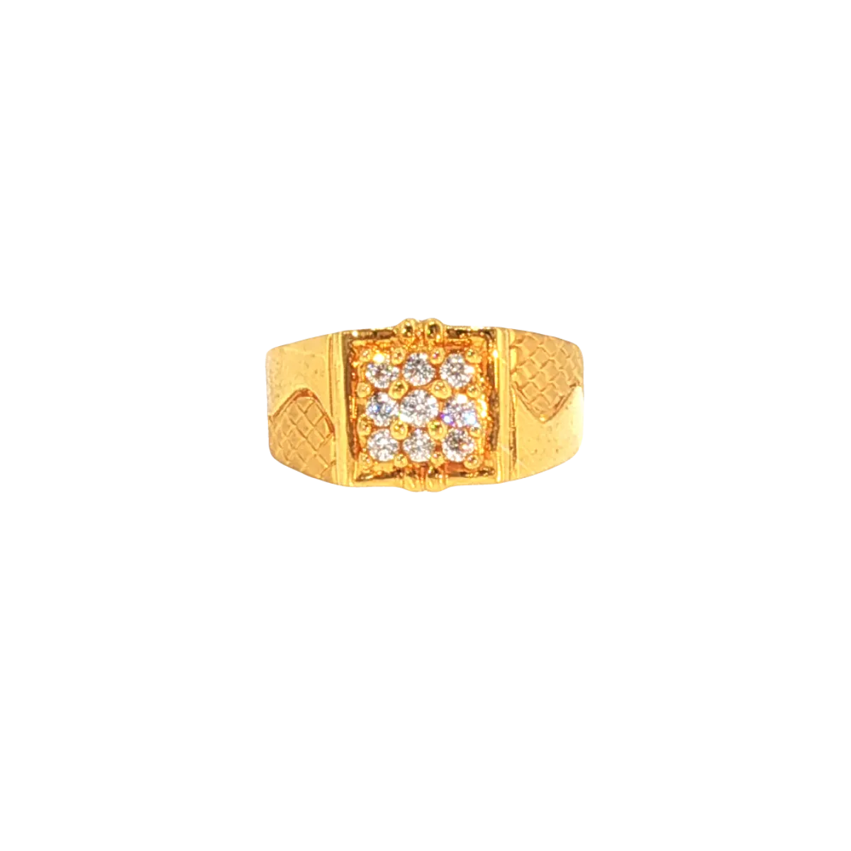 Classic 22K Yellow Gold Cubic Zirconia Ring – 4.5g Elegant Stone Design