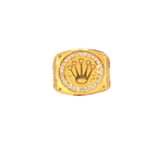 22K Men’s Yellow Gold Stone Ring with Cubic Zirconia – 9.5g, Resizable, Size 9