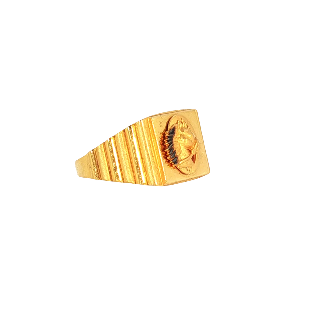 Fancy 22K Yellow Gold Men’s Ring – 6.7g, Size 10