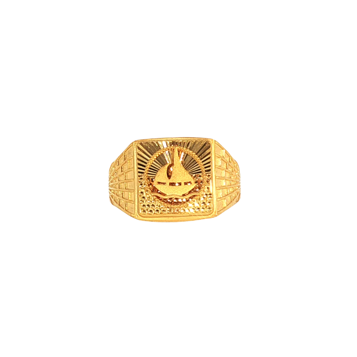 Fancy 22K Yellow Gold Men’s Ring – 6.1g, Size 10.5