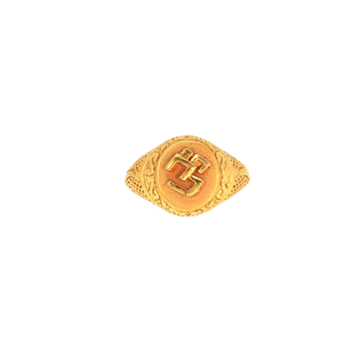 22K Yellow Gold Om Men’s Ring | Classic Spiritual Gold Band