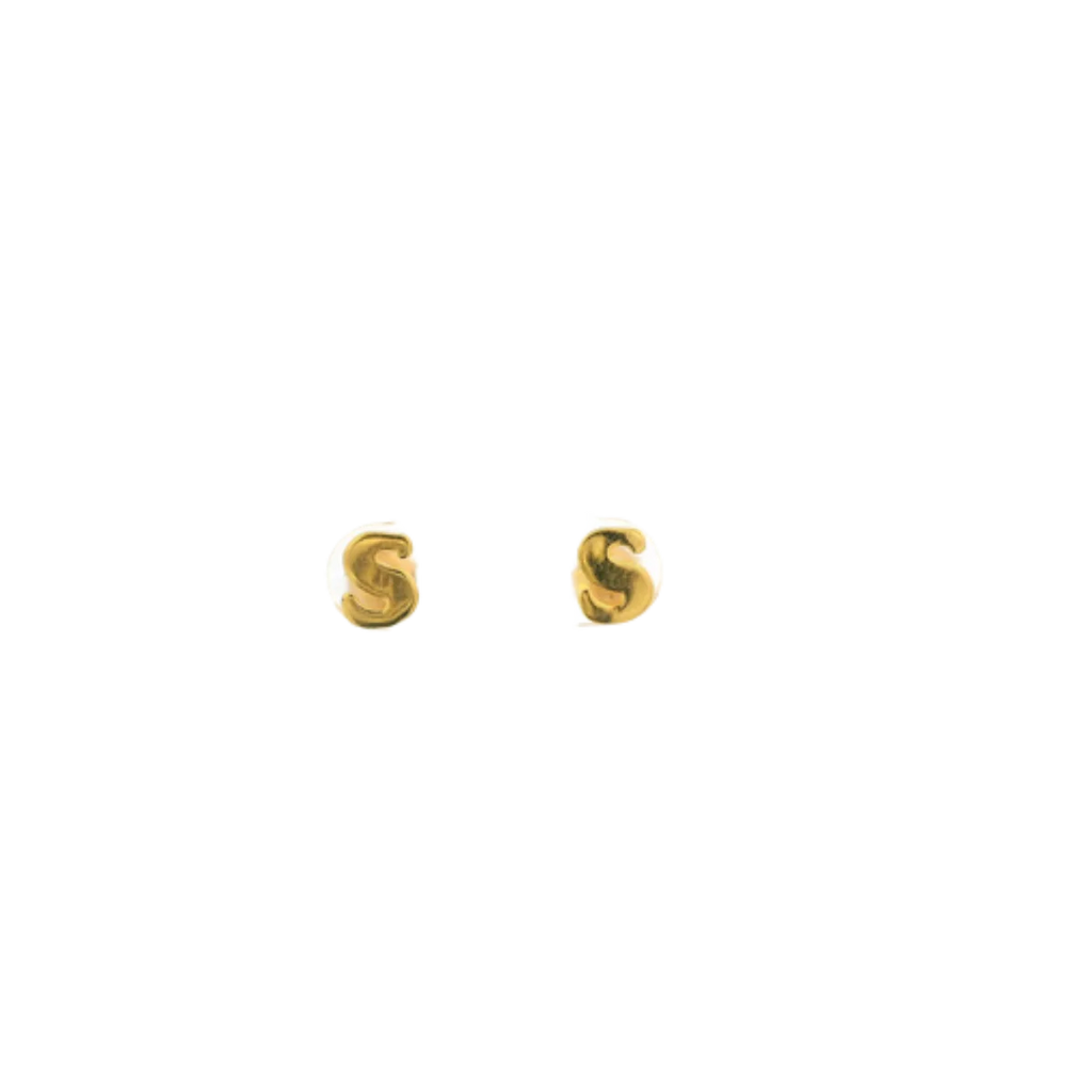 22K Yellow Gold Fancy Stud Earrings | Ultra-Lightweight Polished Tops