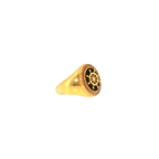 21K Yellow Gold CZ Men’s Ring | Elegant Stone Designer Band